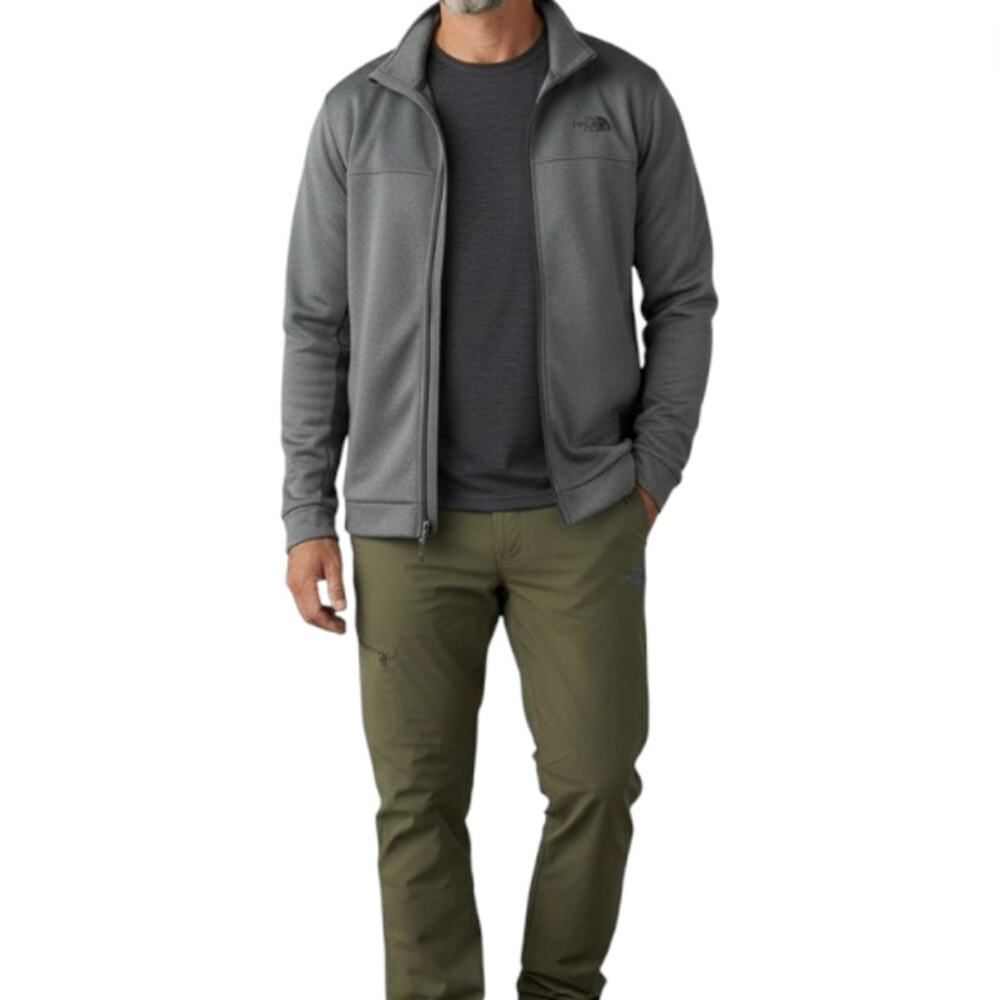 THE NORTH FACE Full Zip Performance Jacket Mens XL Gray Stretch Outdoor Travel